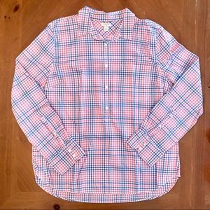 J. Crew plaid button down blouse. EUC- size L